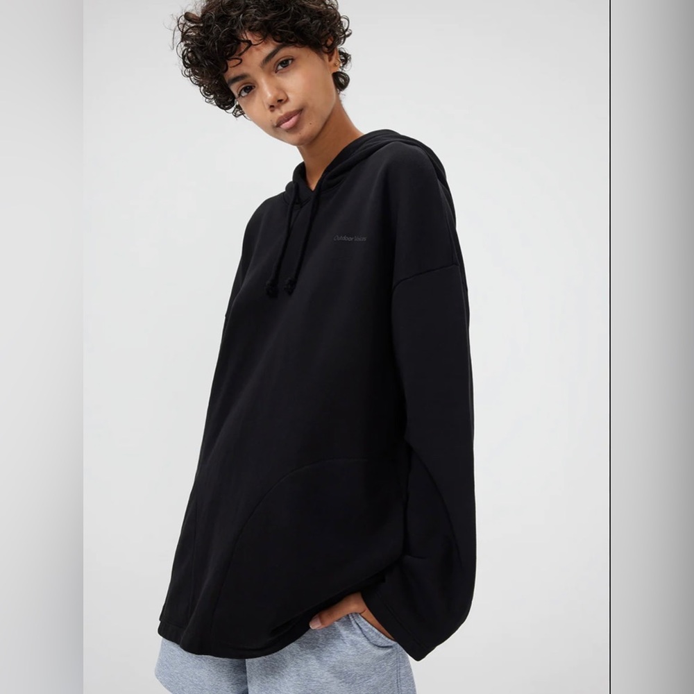 Outdoor Voices Cotton Terry Pick Up Oversized Hoodie Sweatshirt in Black Medium